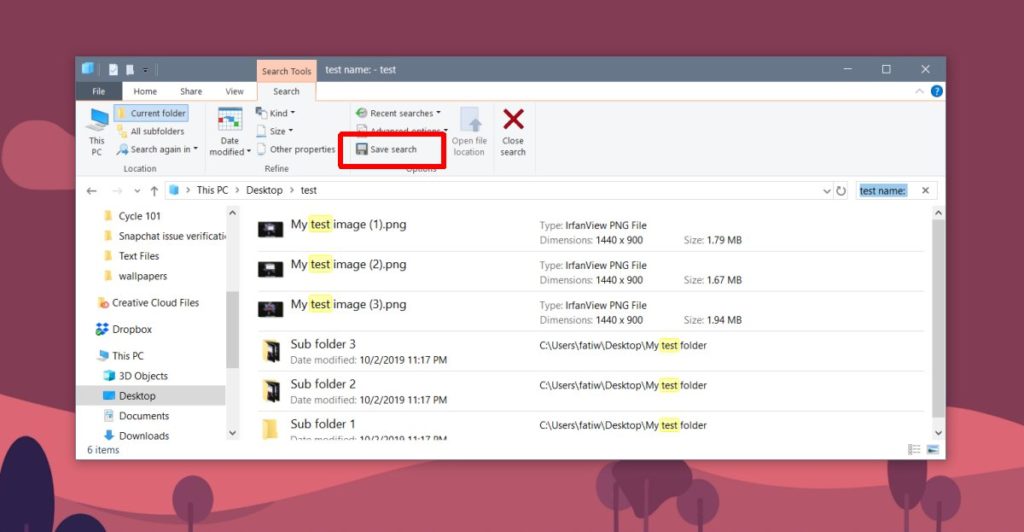 How to save a search in File Explorer on Windows 10 - Next Generation ...
