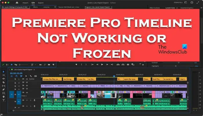 Fixing a Frozen or Non-Functional Premiere Pro Timeline - Next ...